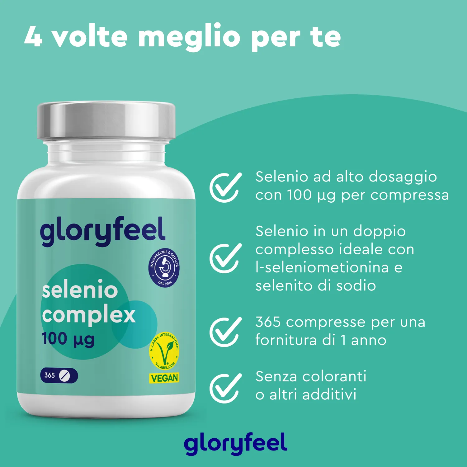 gloryfeel Selenio Complex 365 compresse vegane