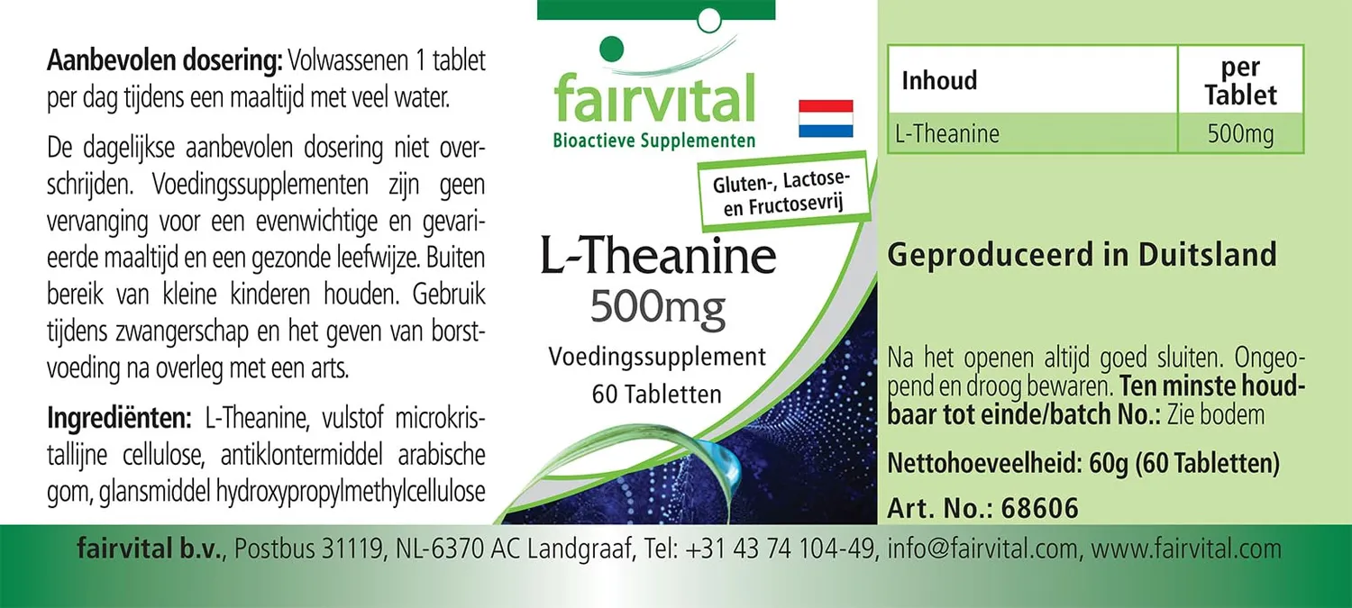 Fairvital L-Teanina 500 mg compresse 60 compresse vegane