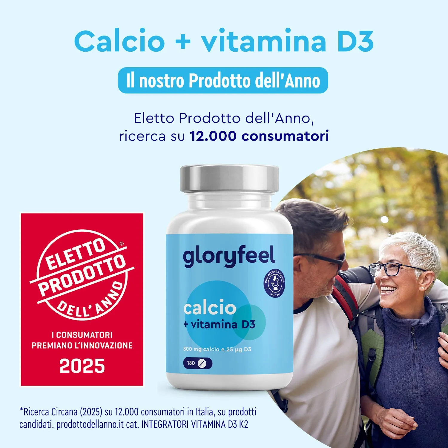 Gloryfeel Calcio + D3 compresse 180 pezzi 3 mesi