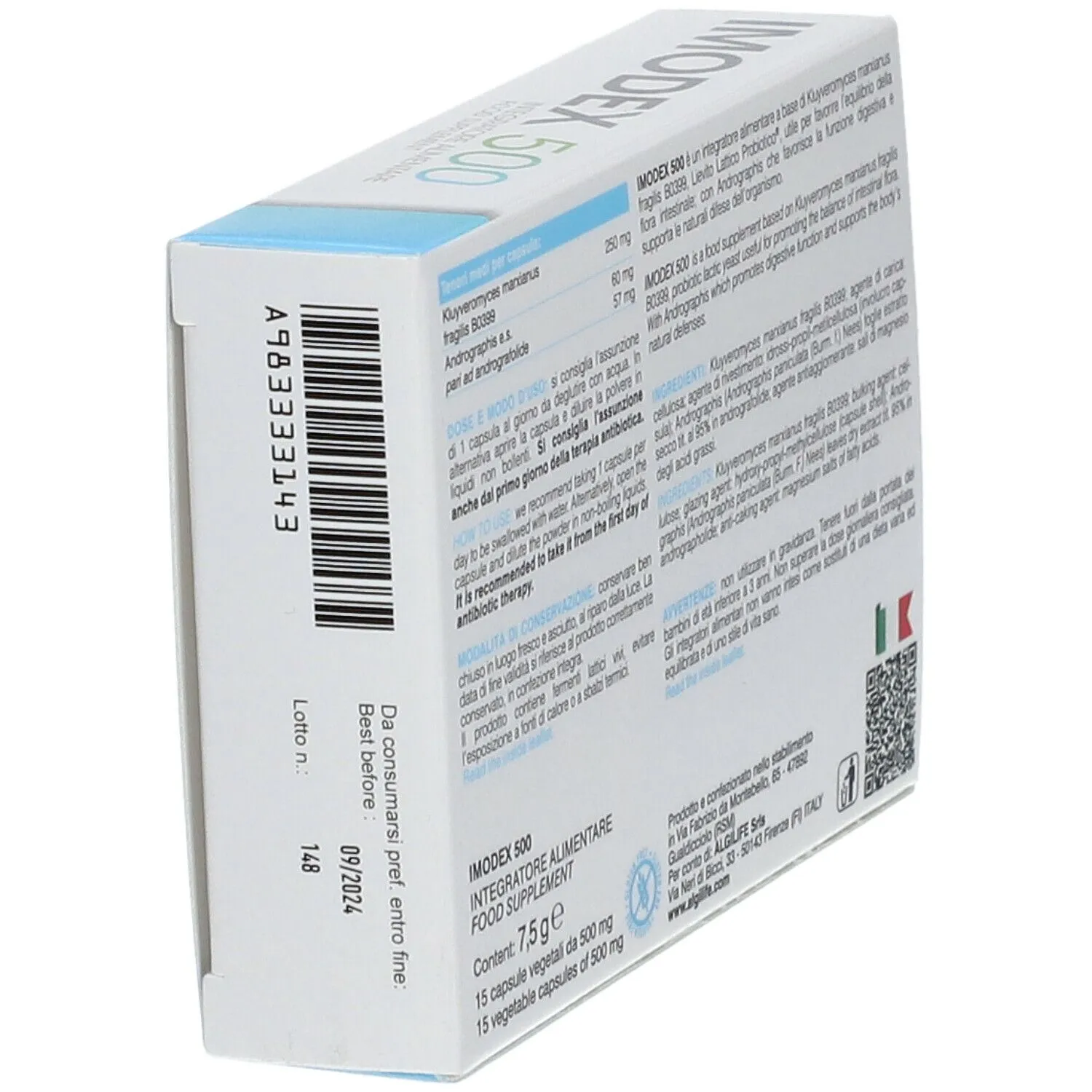 Algilife Imodex 500 capsule lievito kefir andrographis
