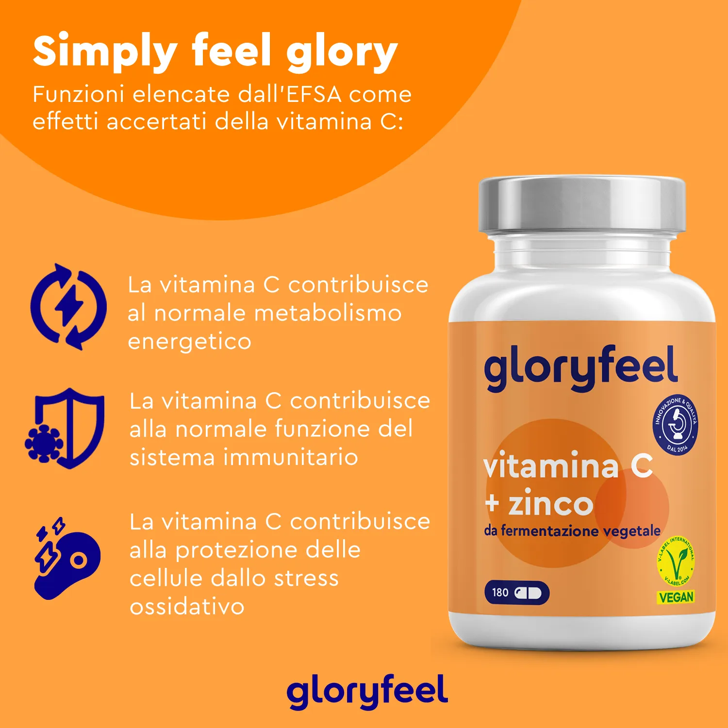 gloryfeel Vitamina C e Zinco capsule 180 cps