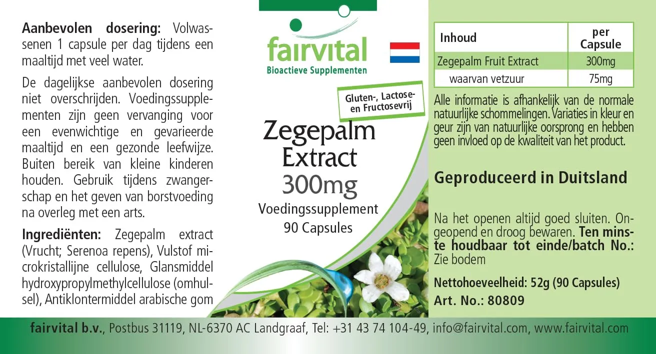 Fairvital Saw Palmetto capsule 300 mg 90 capsule alto dosaggio