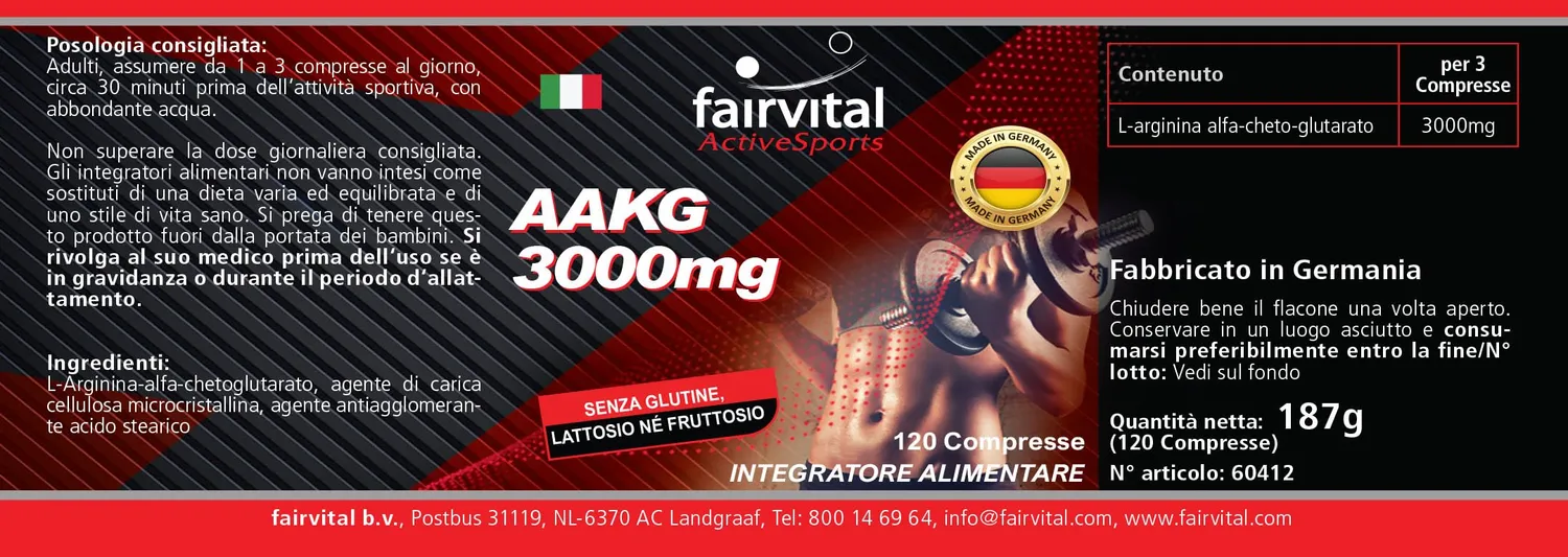Fairvital AAKG compresse 120 pz 3000 mg arginina