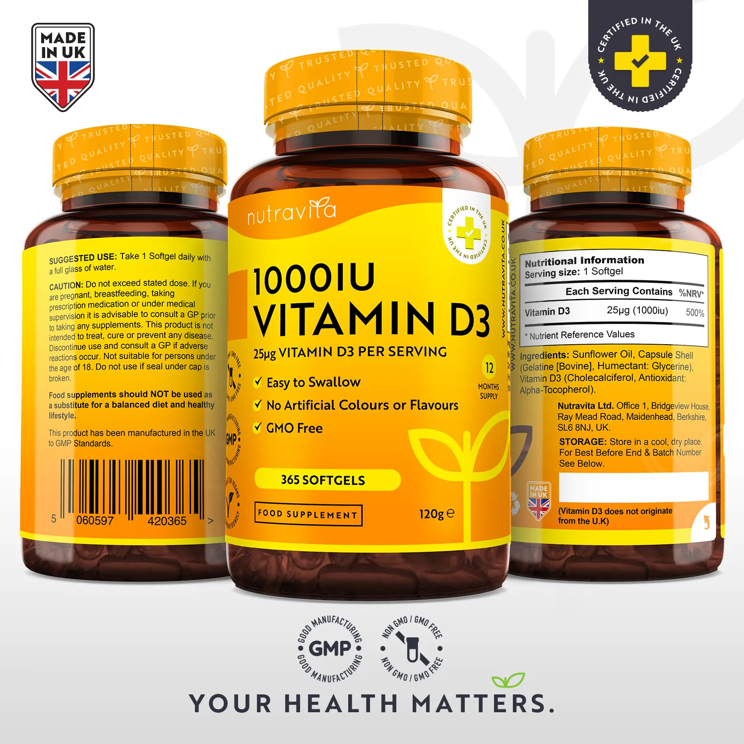Nutravita Vitamina D3 1000 IU softgel 365 capsule