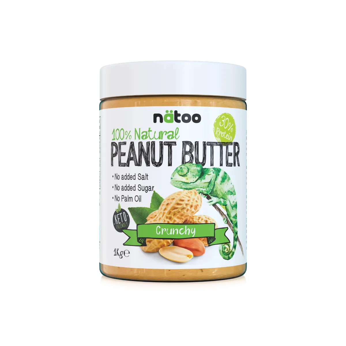 NATOO Burro d'Arachidi Crunchy crema 400g 30% proteine