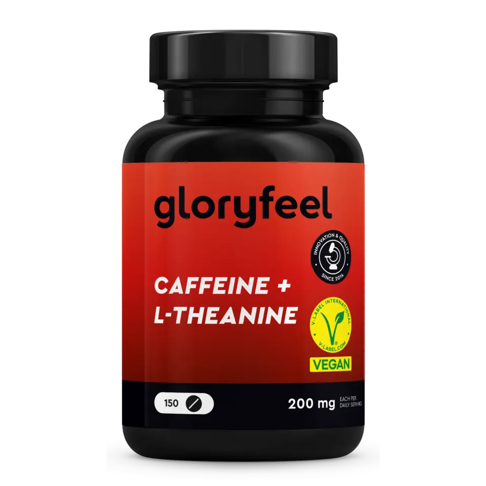 gloryfeel Caffeina + L-Teanina capsule focus tè verde