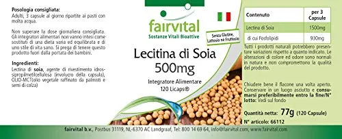 Fairvital Lecitina di Soia 500 mg capsule 120 capsule fosfolipidi