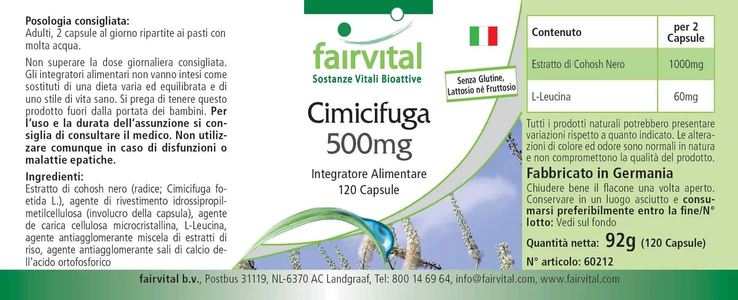 Fairvital Cimicifuga 500 mg Capsule 120 donne