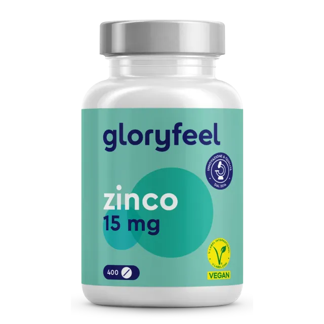 Gloryfeel Zinco 15mg compresse 400 compresse vegane
