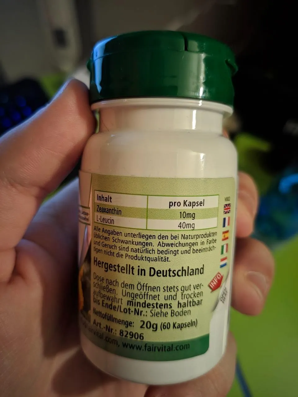 Fairvital Zeaxantina 10 mg capsule 60 pezzi alto dosaggio