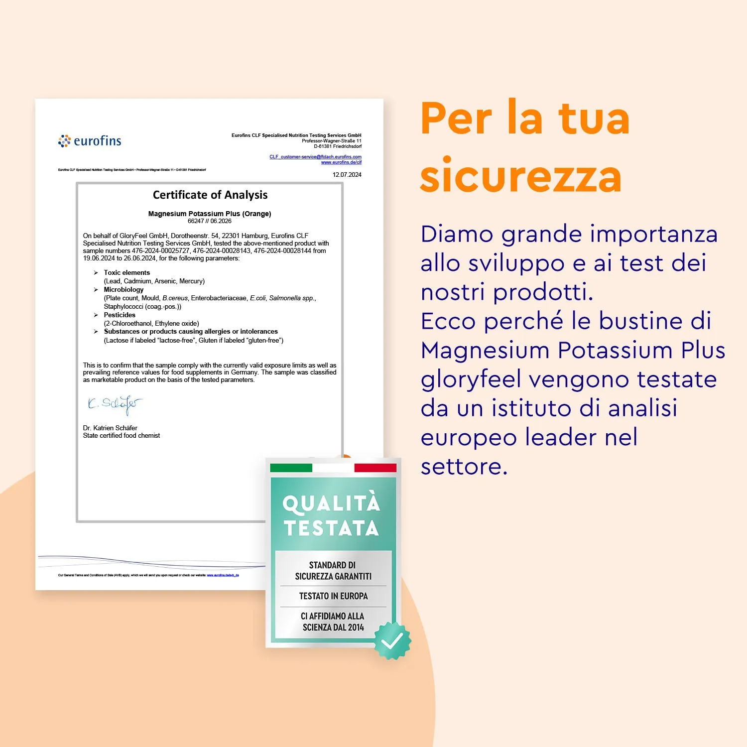 gloryfeel Magnesio Potassio bustine gusto arancia