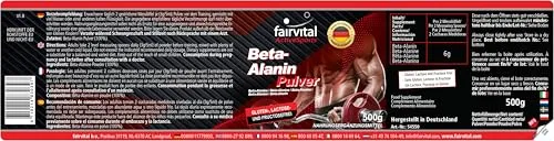 Fairvital Beta-Alanina polvere 500 g pura vegana
