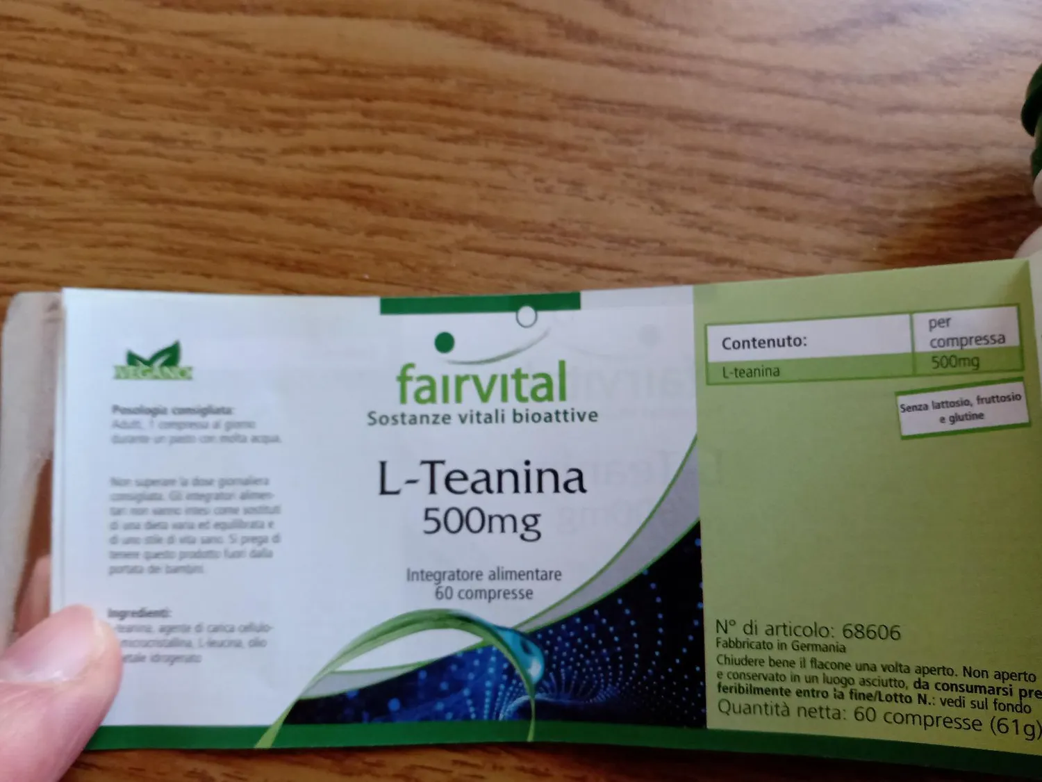 Fairvital L-Teanina 500 mg compresse 60 compresse vegane