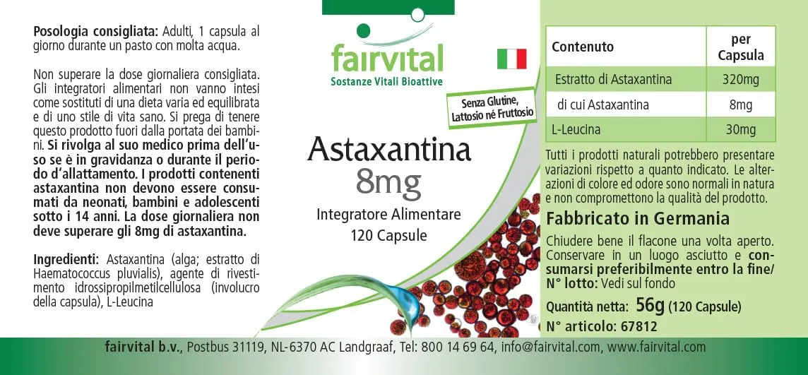 Fairvital Astaxantina AstaPure 120 capsule alto dosaggio