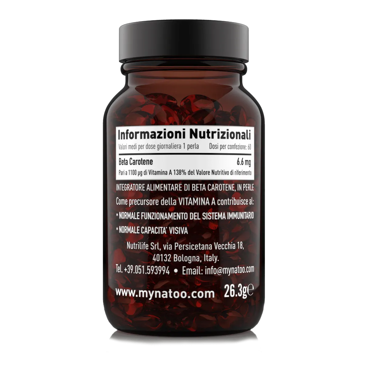 Natoo Essentials Beta Carotene integratore 60 perle 6,6 mg