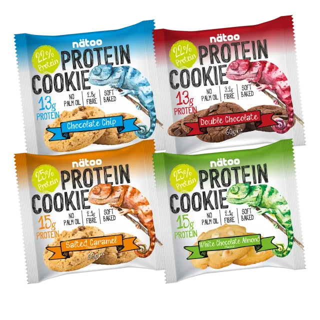 NATOO Cookie Proteici scatola 8 biscotti gusti misti avena