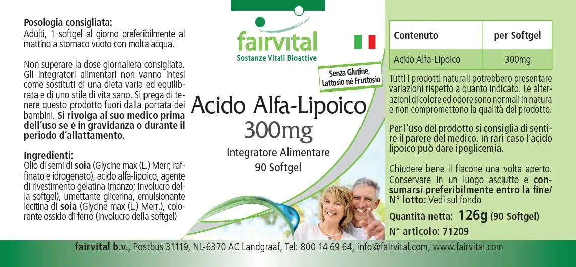 Fairvital Acido Alfa Lipoico 300mg 90 softgel ALA