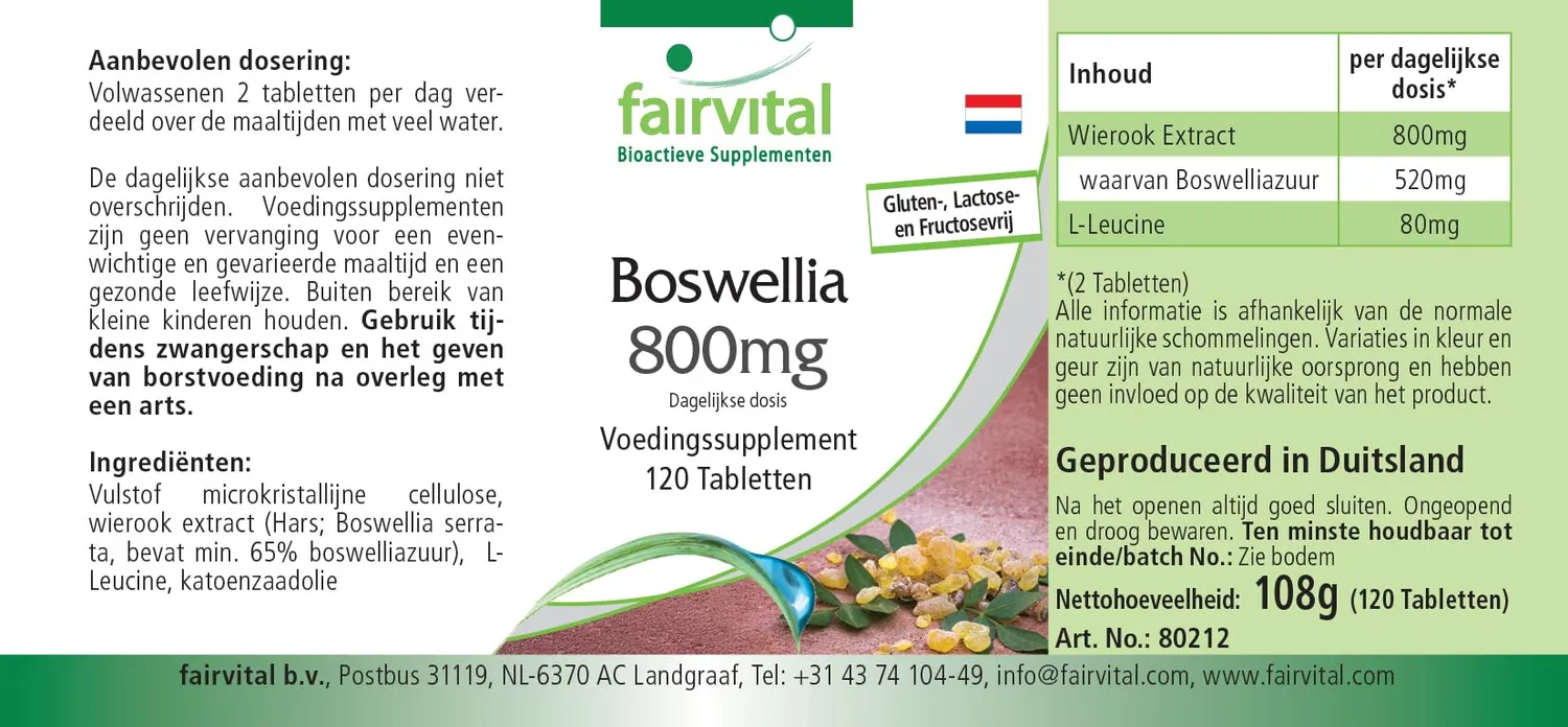 FAIRVITAL Boswellia Serrata 800 mg compresse 360 65% boswellici