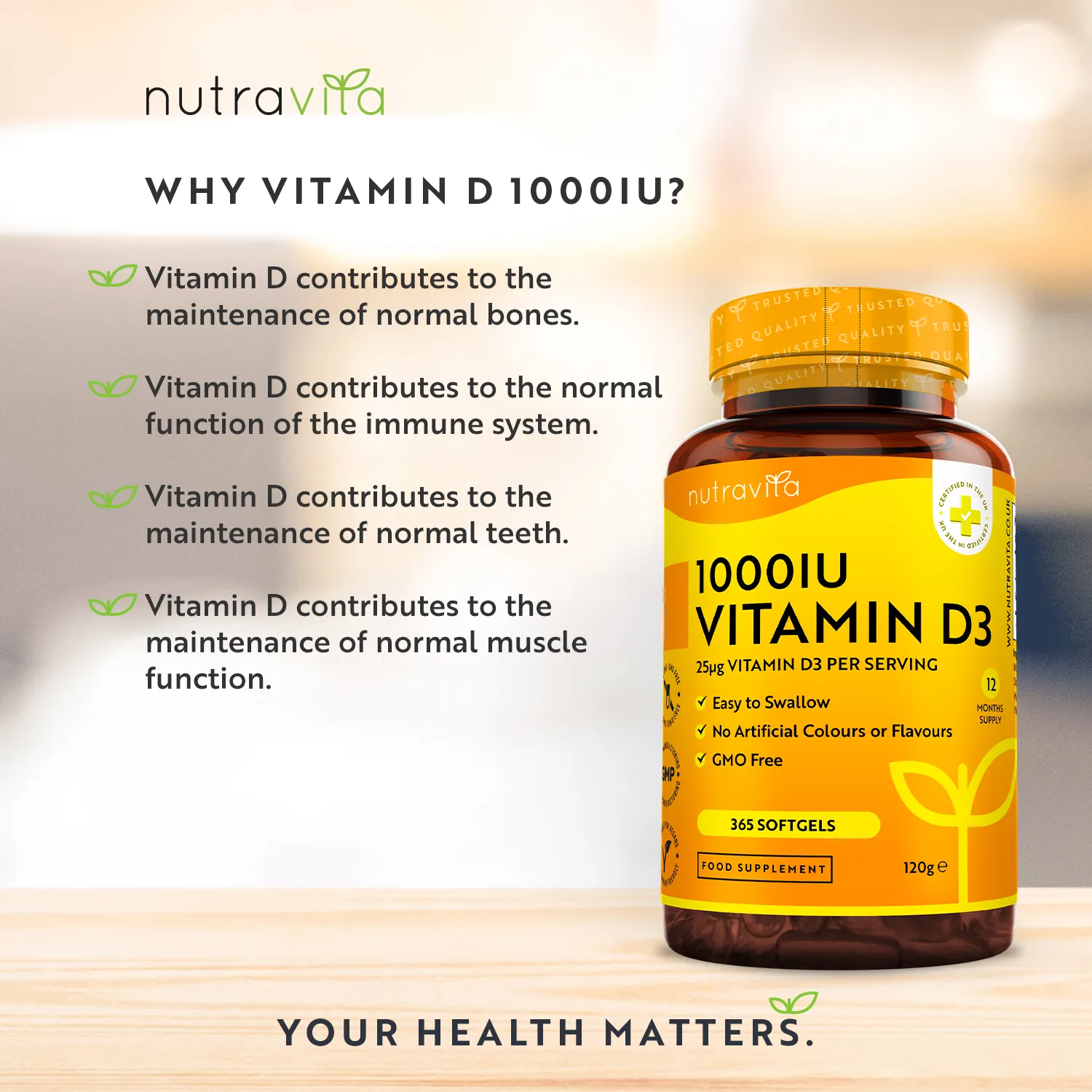 Nutravita Vitamina D3 1000 IU softgel 365 capsule