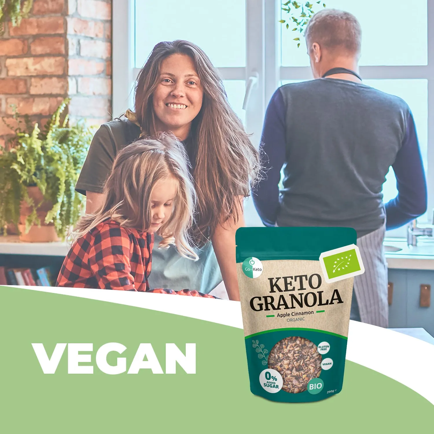 Go-Keto Bio Granola Apple Cinnamon muesli 3x290g low carb