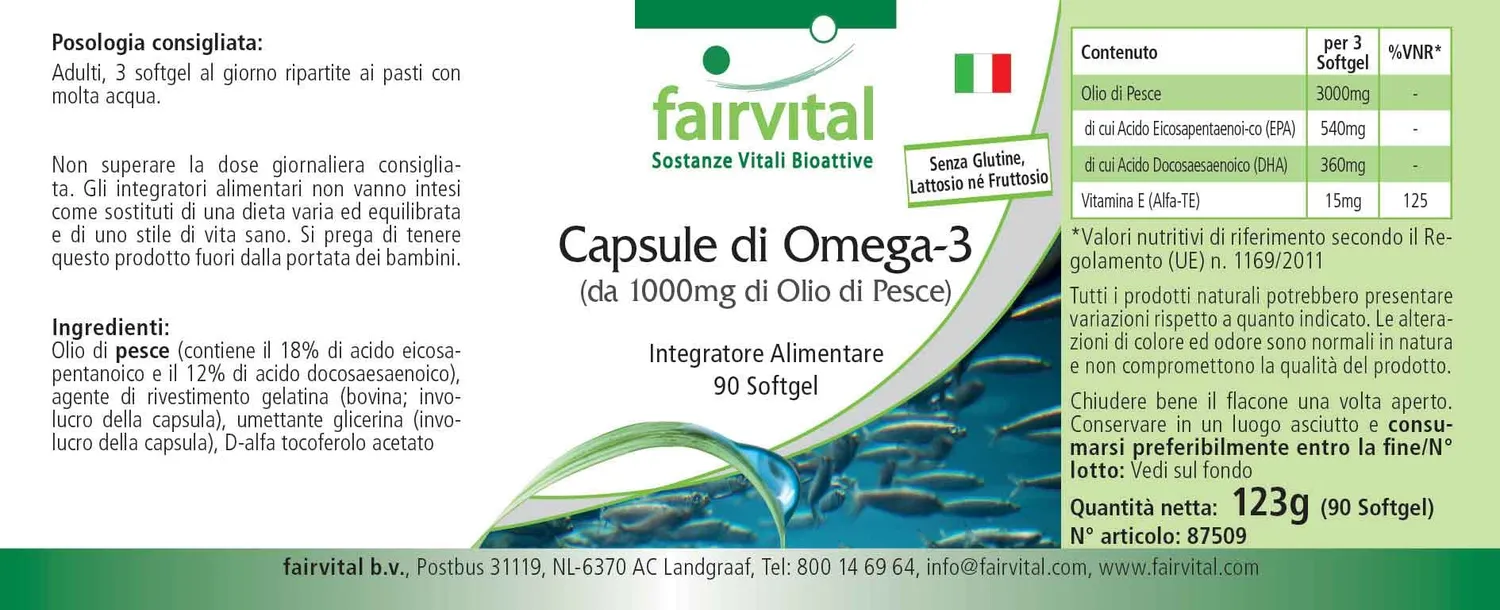 Fairvital Omega-3 1000 mg capsule 90 softgel EPA DHA
