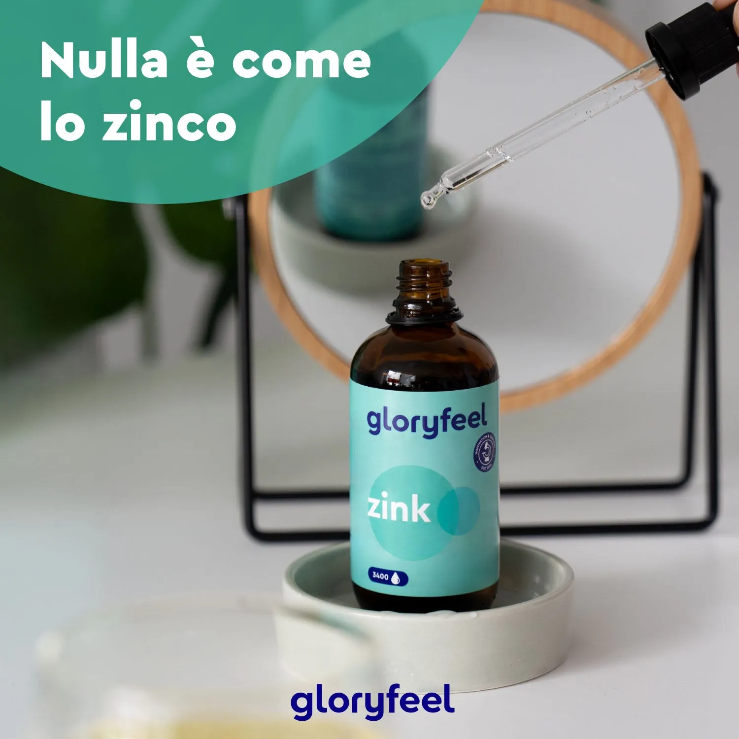 gloryfeel Zinco in Gocce minerali vegano