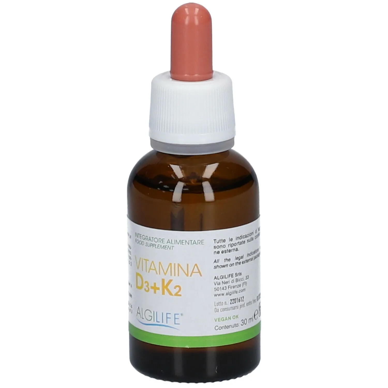 Algilife Vitamina D3+K2 integratore gocce ossa