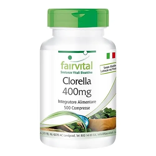 FAIRVITAL Clorella 400 mg 500 compresse alga vegana 80 giorni