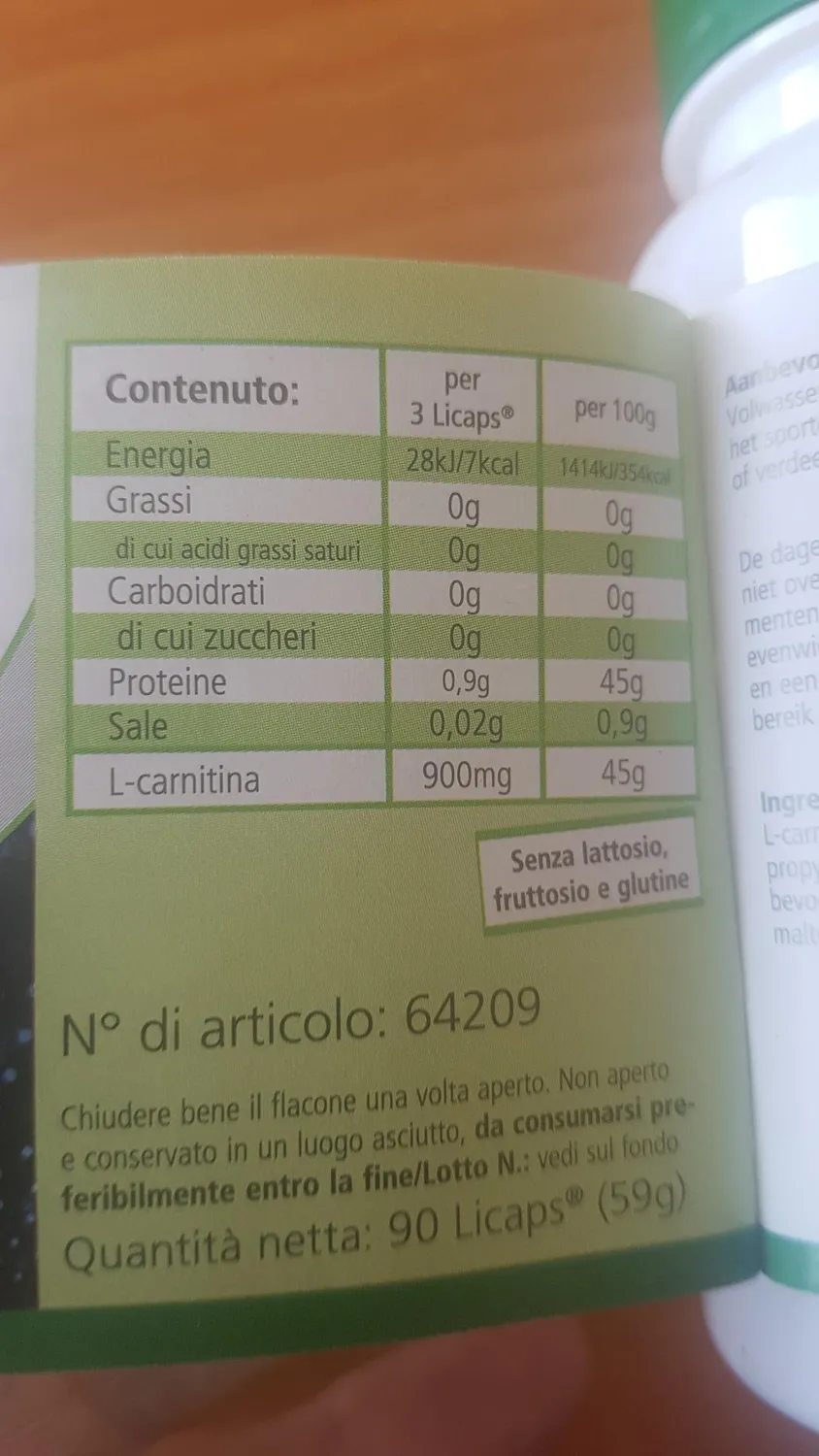 Fairvital L-Carnitina 300 mg capsule 90 pz vegane
