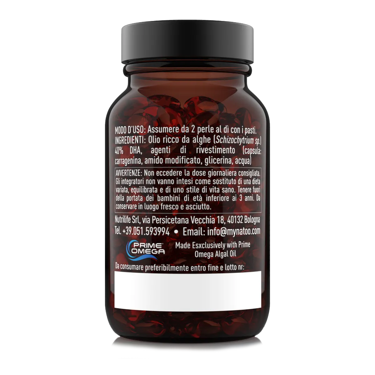 Natoo Essentials DHA Vegan Omega 3 Integratore 60 Perle Alga
