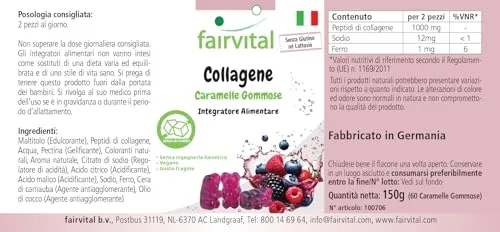 Fairvital Collagene caramelle gommose 60 pezzi fragola