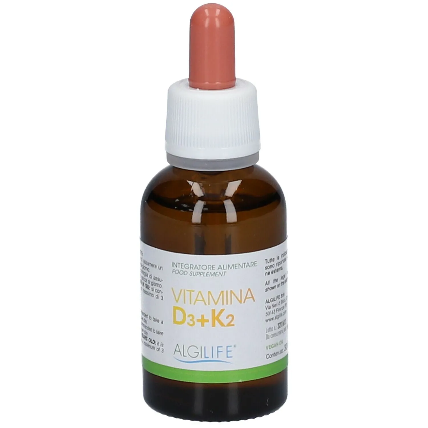 Algilife Vitamina D3+K2 integratore gocce ossa