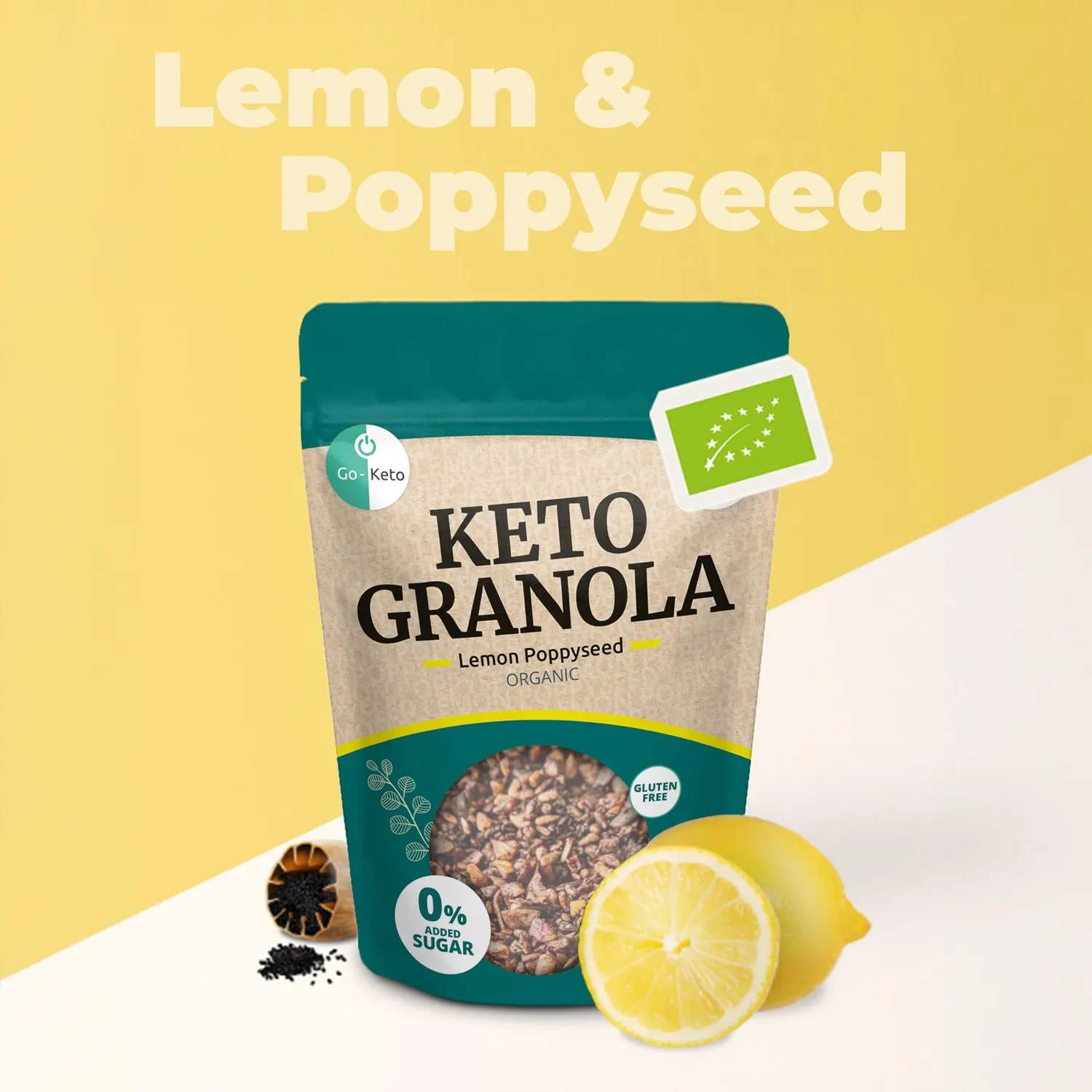 Go-Keto Lemon Poppyseed granola keto 3x290g senza glutine