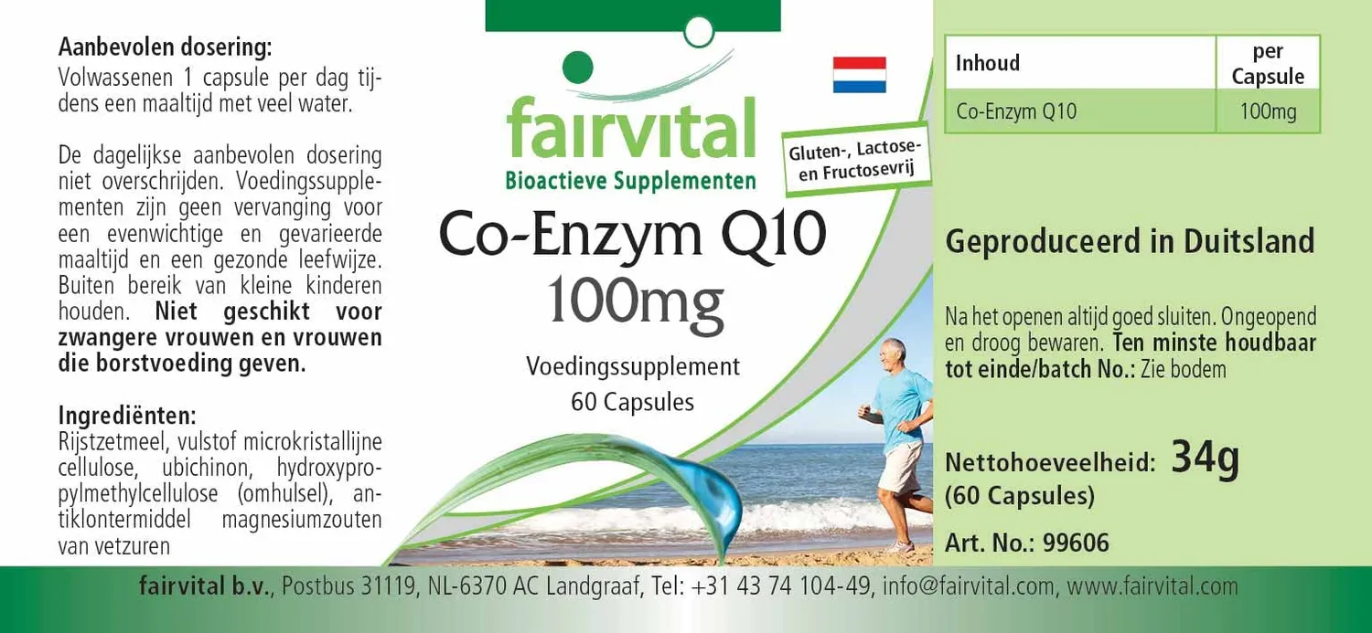 Fairvital Coenzima Q10 100 mg capsule 60 vegane alto dosaggio