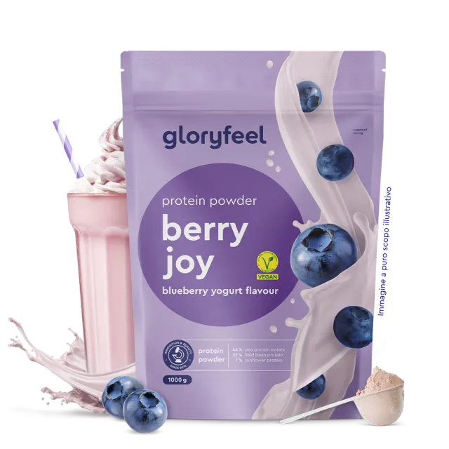 gloryfeel Blueberry Joy Proteine polvere mirtillo