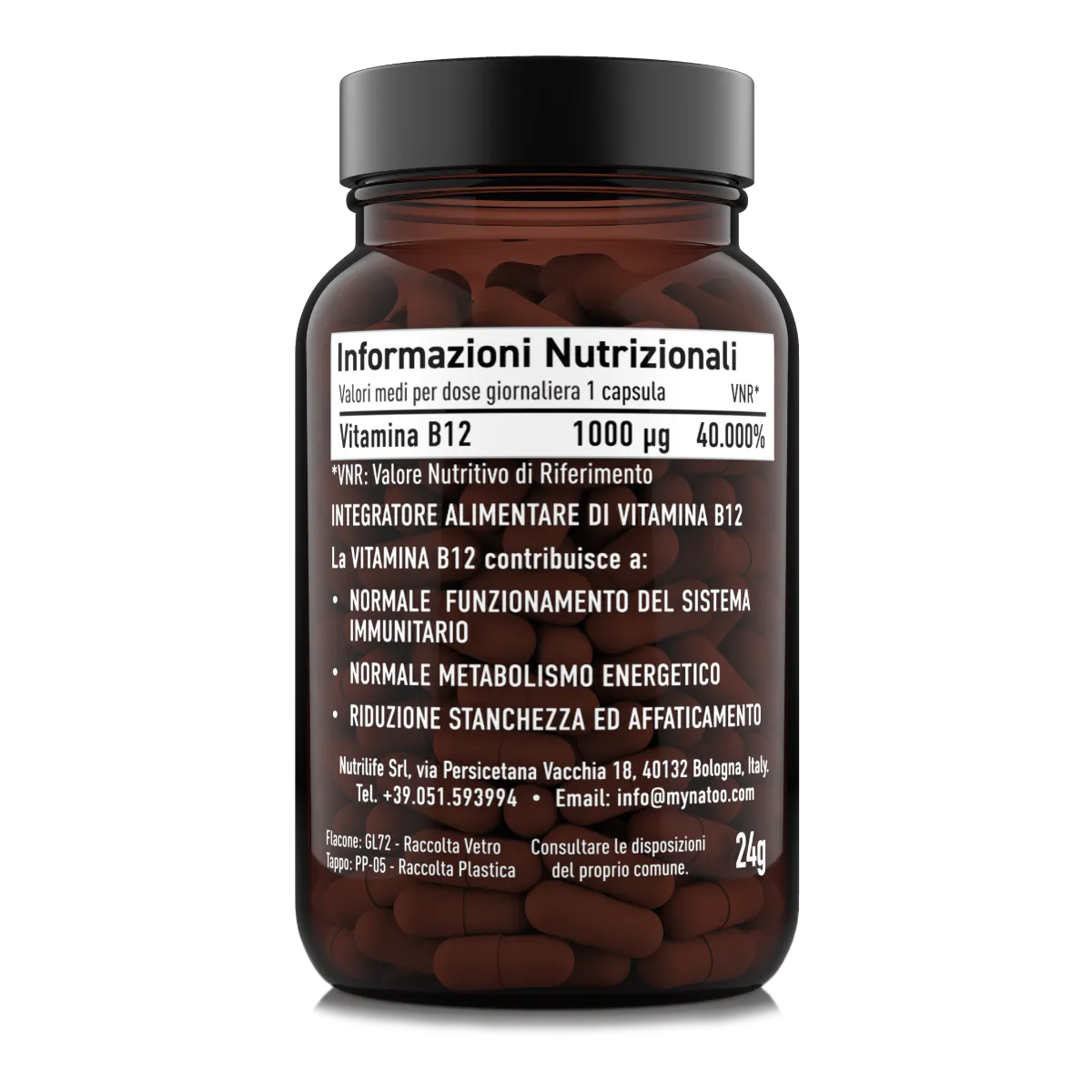 NATOO Essentials Vitamina B12 60 capsule metilcobalamina vegana