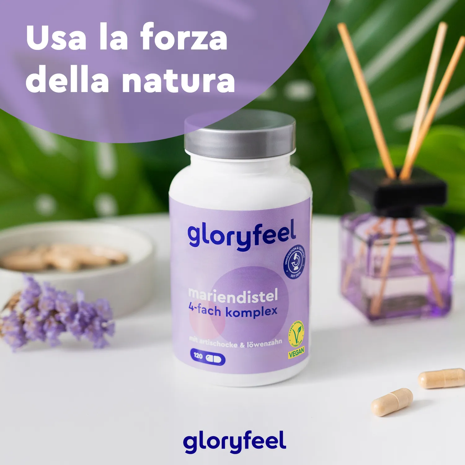 gloryfeel Cardo Mariano capsule con carciofo tarassaco e desmodium