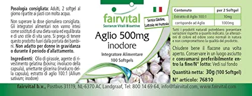 Fairvital Aglio 500 mg softgel 100 pezzi inodori