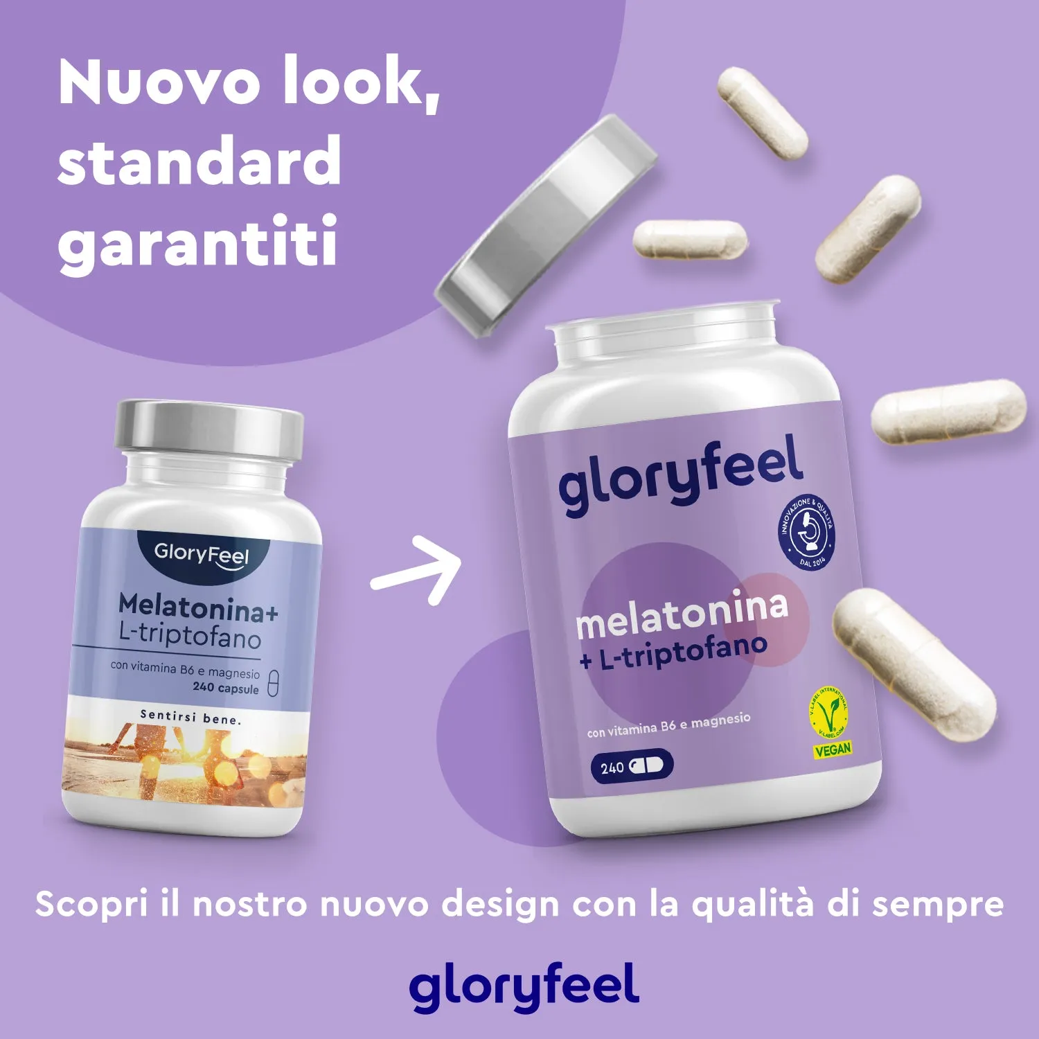 gloryfeel Melatonina Triptofano capsule 240 per sonno