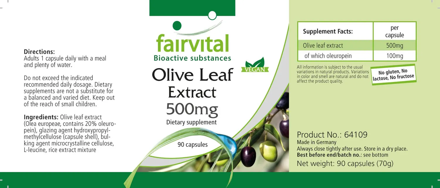 Fairvital Foglie Olivo capsule 500 mg 90 capsule oleuropeina