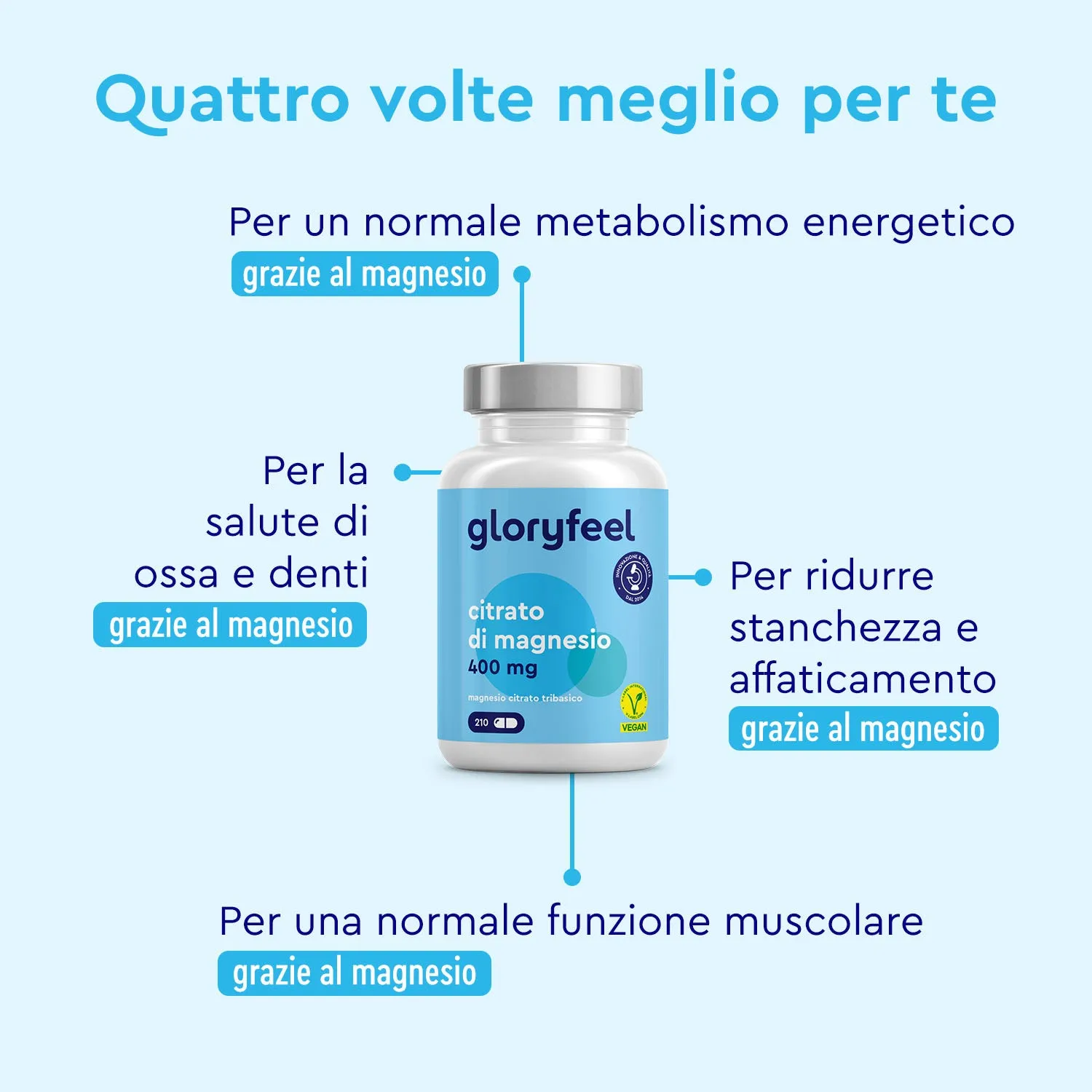 Gloryfeel Magnesio Dicitrato capsule minerali
