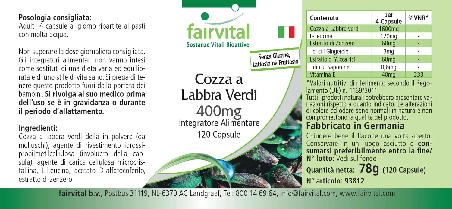 Fairvital Cozza Verde 400 mg capsule 120 pezzi zenzero