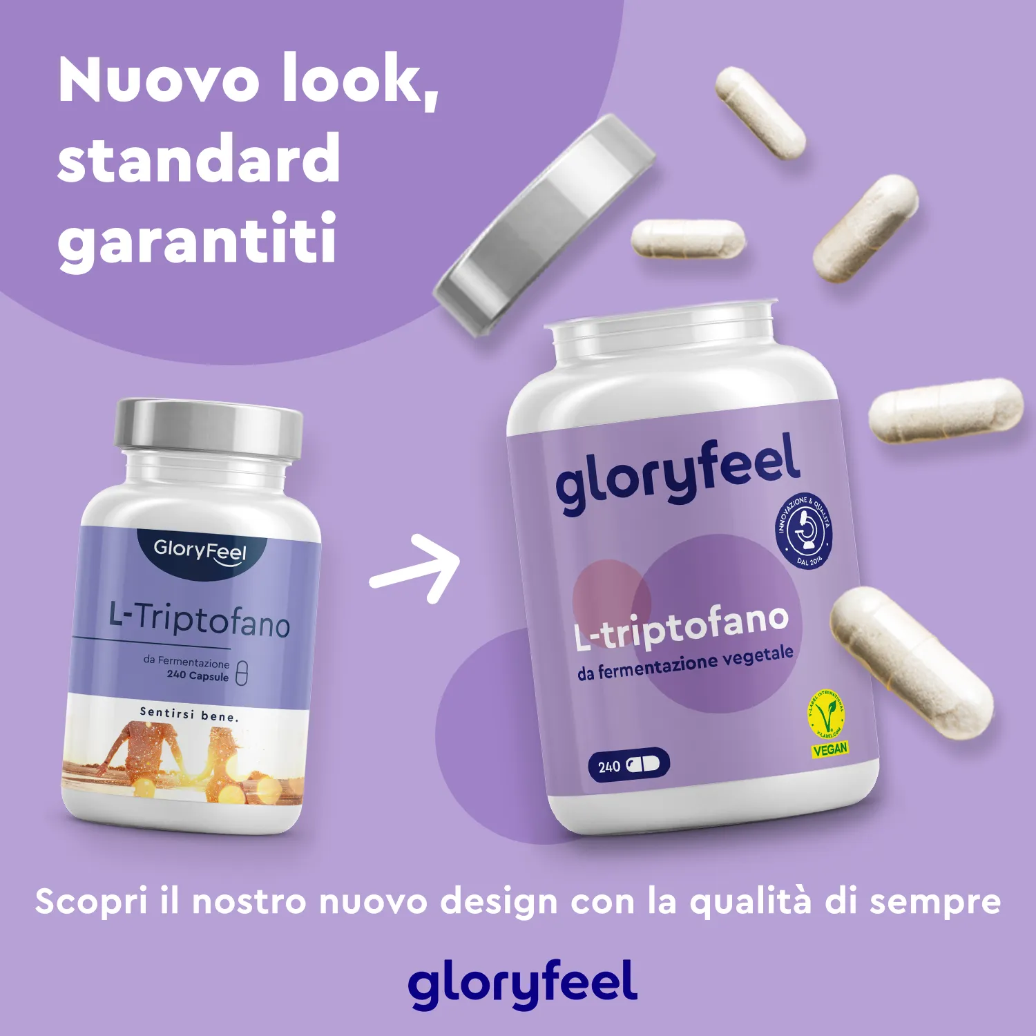 Gloryfeel L-Triptofano capsule amminoacidi relax