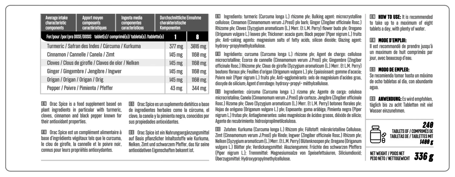 Life 120 Orac Spice integratore 240 compresse antiossidante