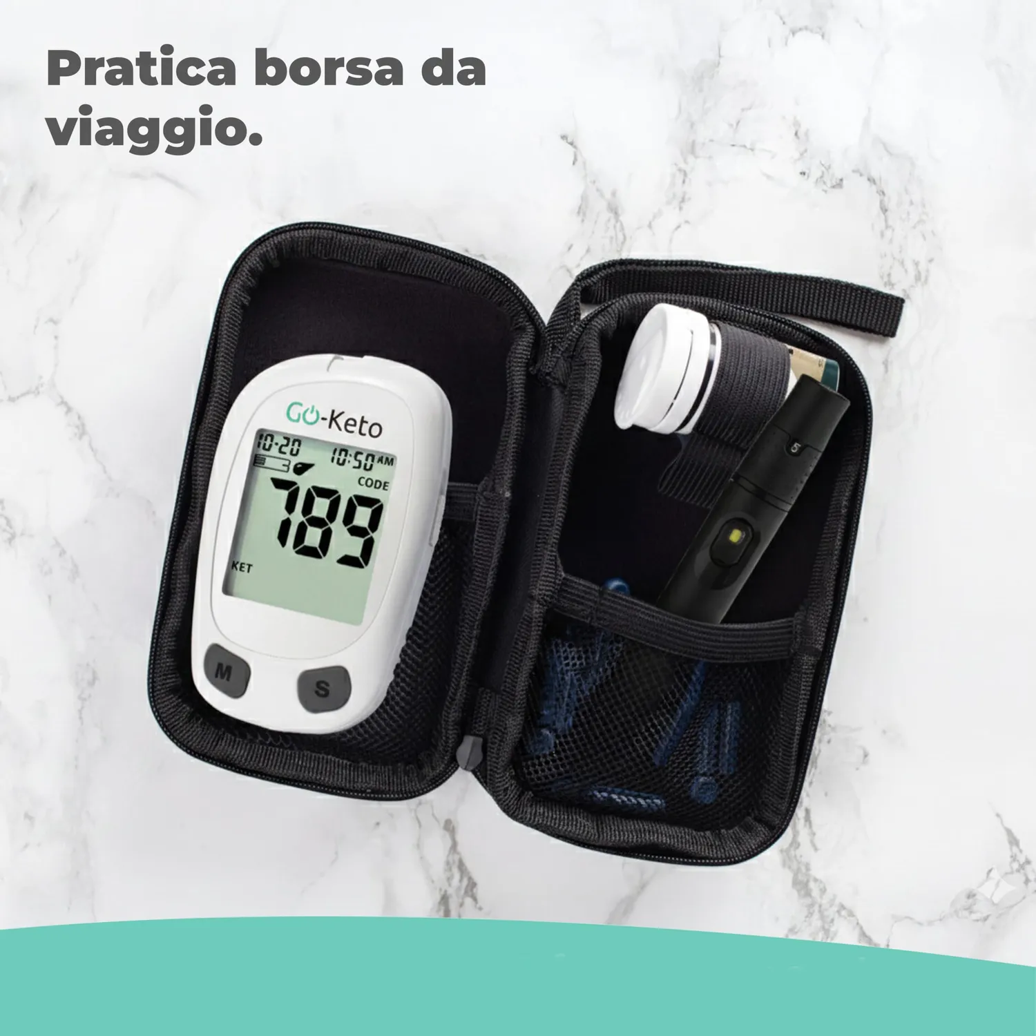 Go-Keto Misuratore Chetoni sangue starter set 10 strisce