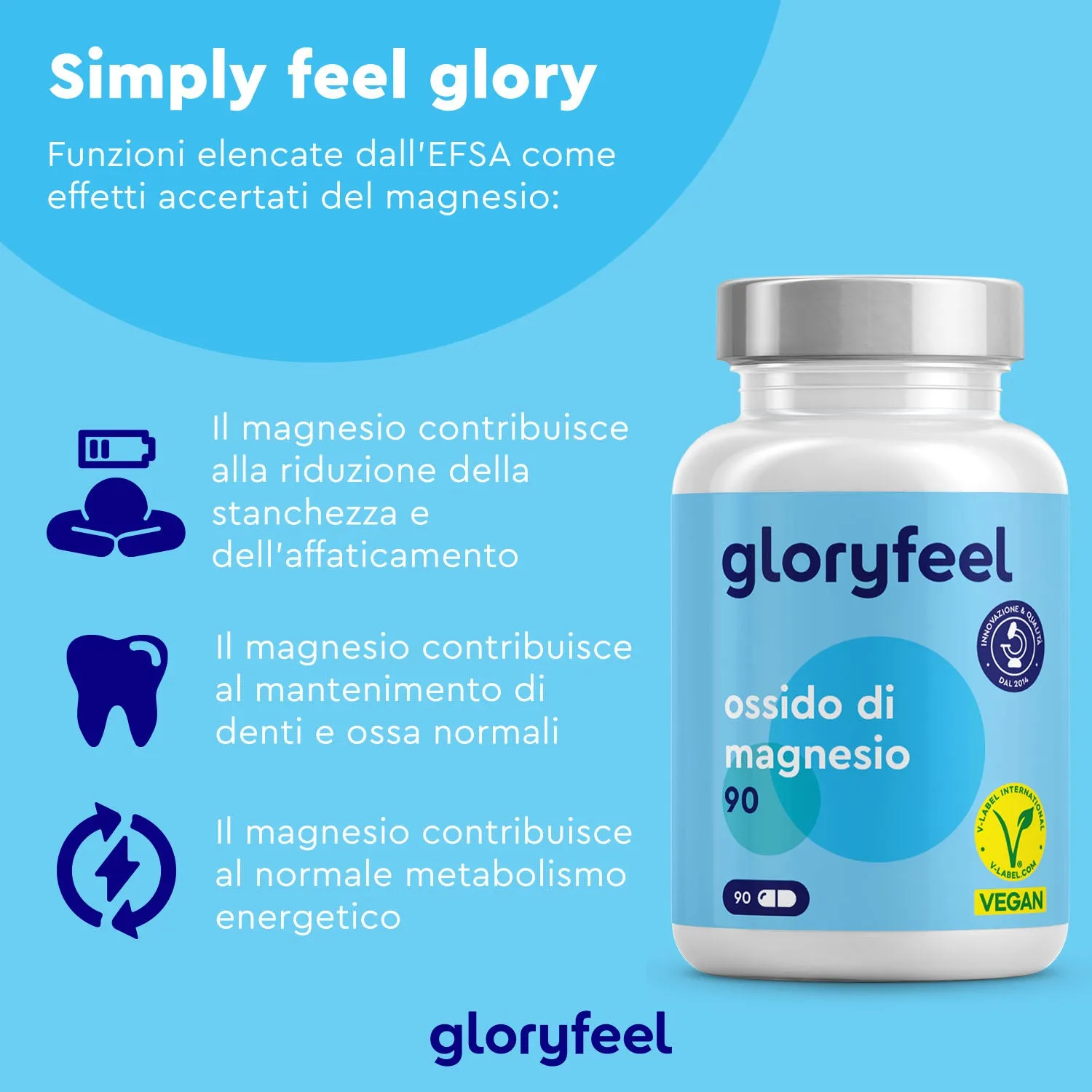gloryfeel Magnesio Ossido capsule 90 capsule 250 mg