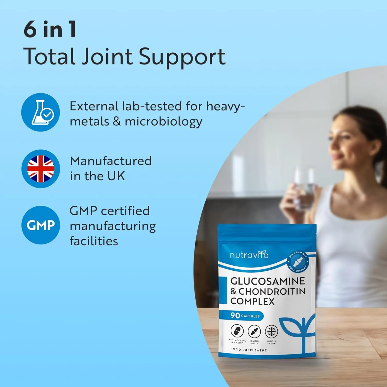 Nutravita Glucosamina Condroitina capsule 90 pz con vitamina C