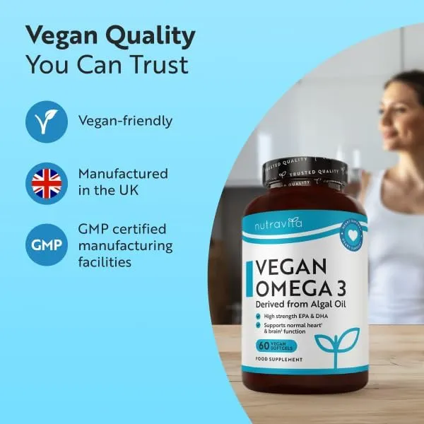 Nutravita Omega 3 Vegan 2000mg Softgel EPA DHA da Alghe
