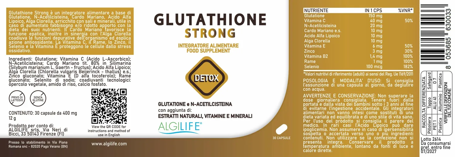 Algilife Glutathione Strong 30 Capsule Detox