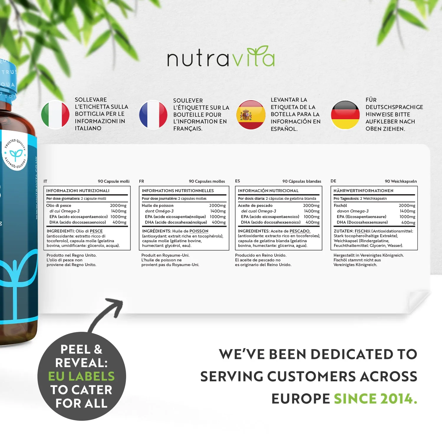 Nutravita Omega 3 2000mg softgel EPA DHA alta resistenza